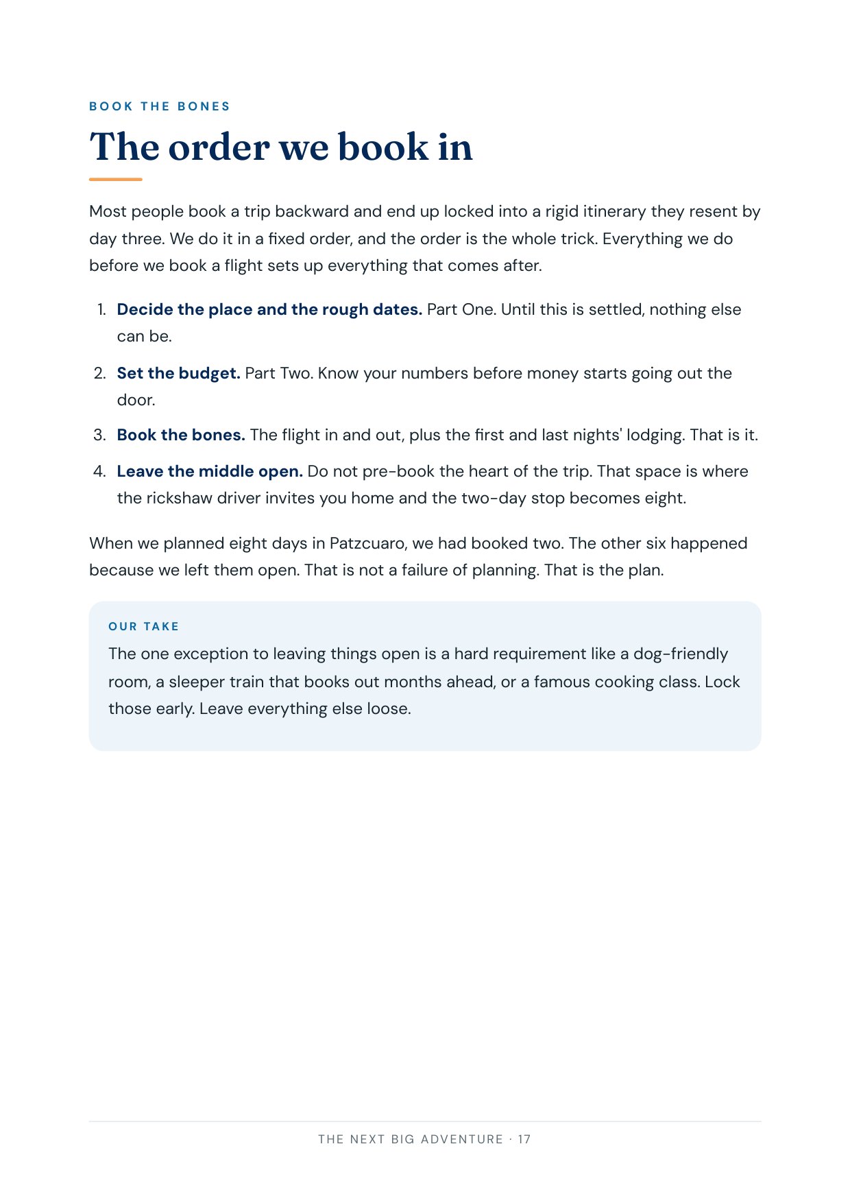 Inside the Free Trip Planner